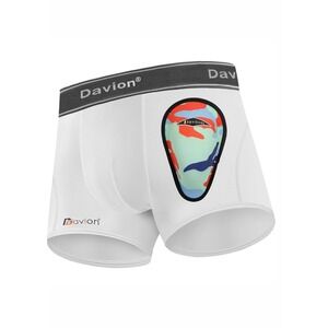 Davion 2-PK Boys Underwear with 1 Soft Protective Athletic Cup Youth Brief White